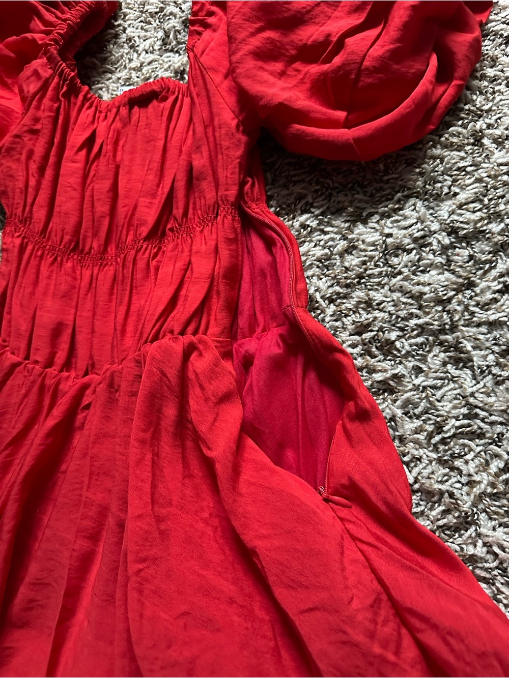 Princess Polly Red Off-Shoulder Puff Sleeve Top - Picture 7 of 8